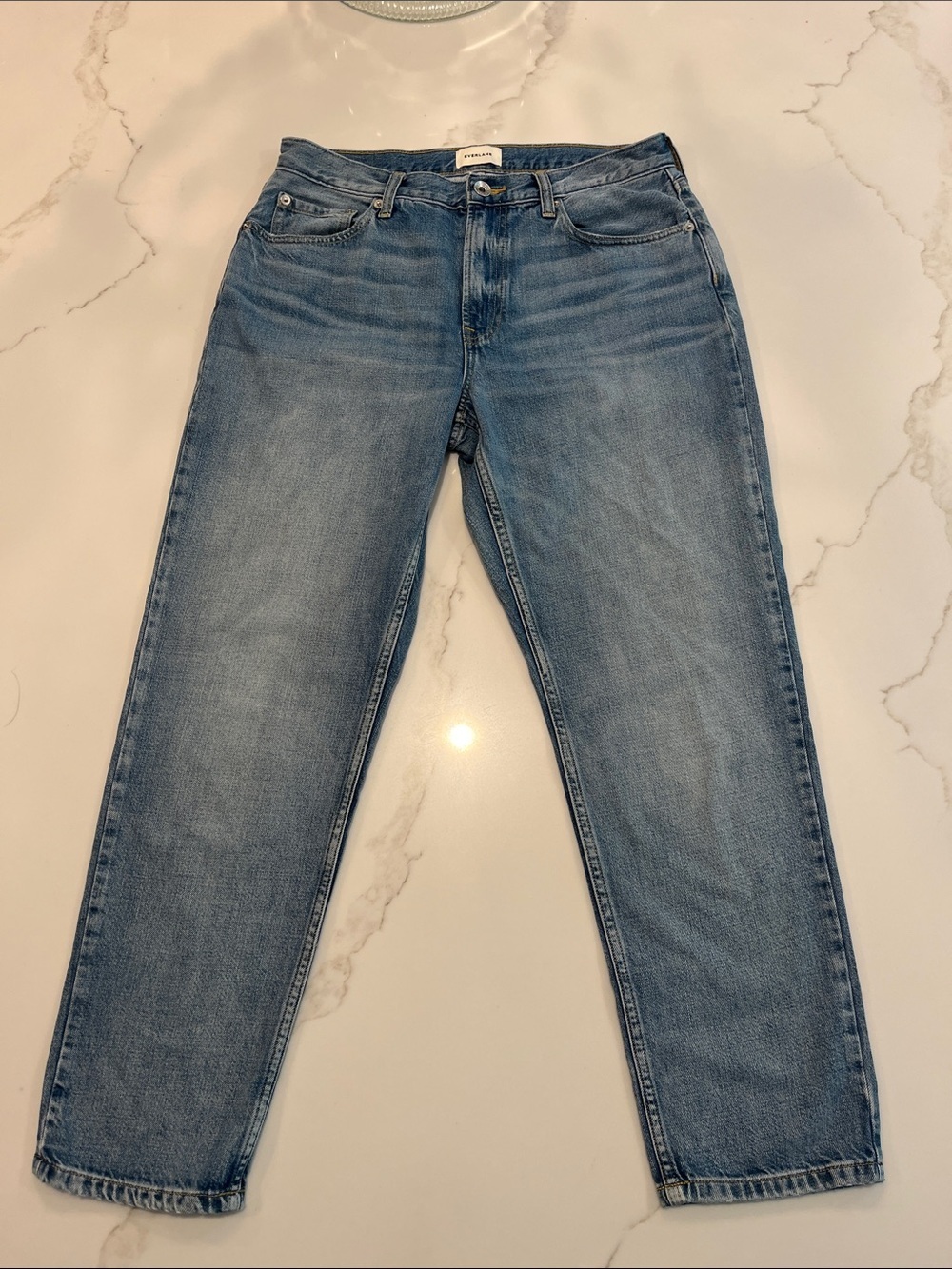 Everlane Relaxed Straight Leg Organic Cotton Jeans Weathered Blue size 30 - Picture 8 of 13
